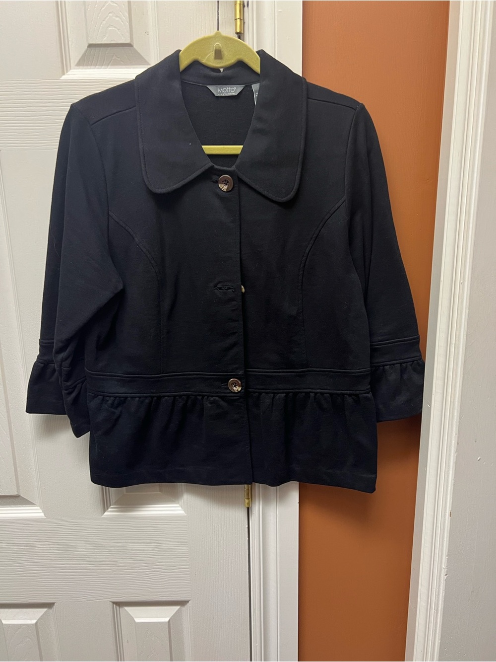 Motto Black Peplum-Style Blazer Jacket